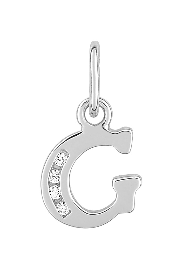 Pendentif Lettre G Oxydes de Zirconium & Argent