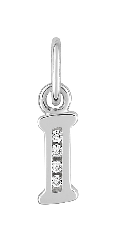 Pendentif Lettre I Oxydes de Zirconium & Argent