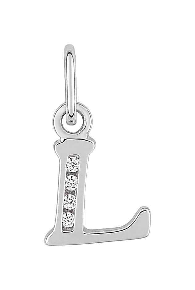 Pendentif Lettre L Oxydes de Zirconium & Argent