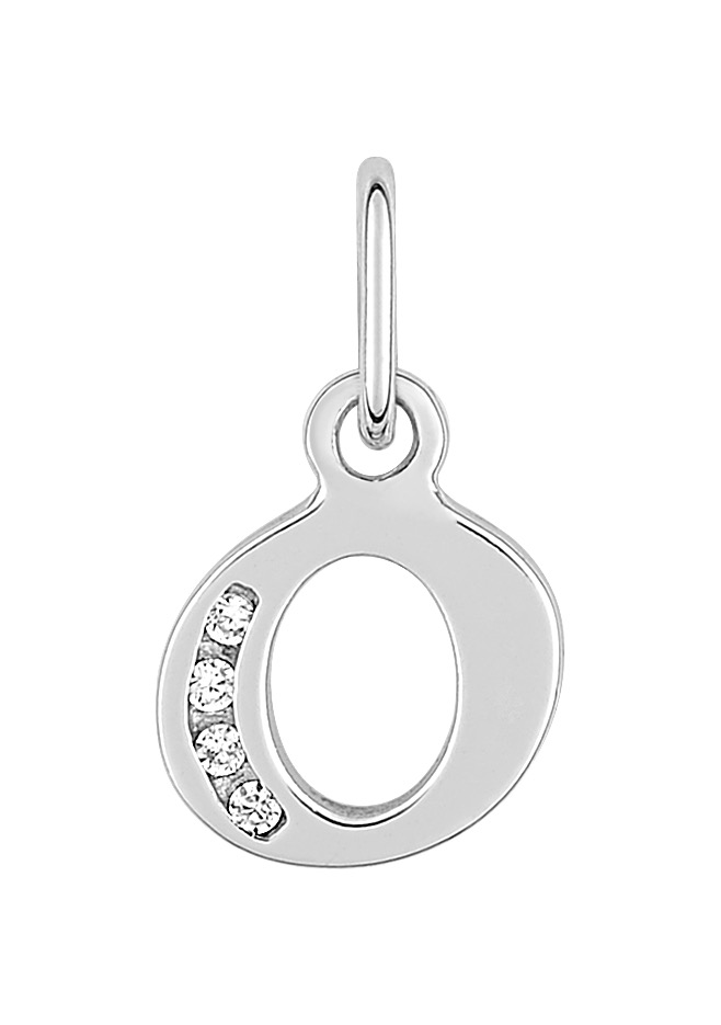 Pendentif Lettre O Oxydes de Zirconium & Argent