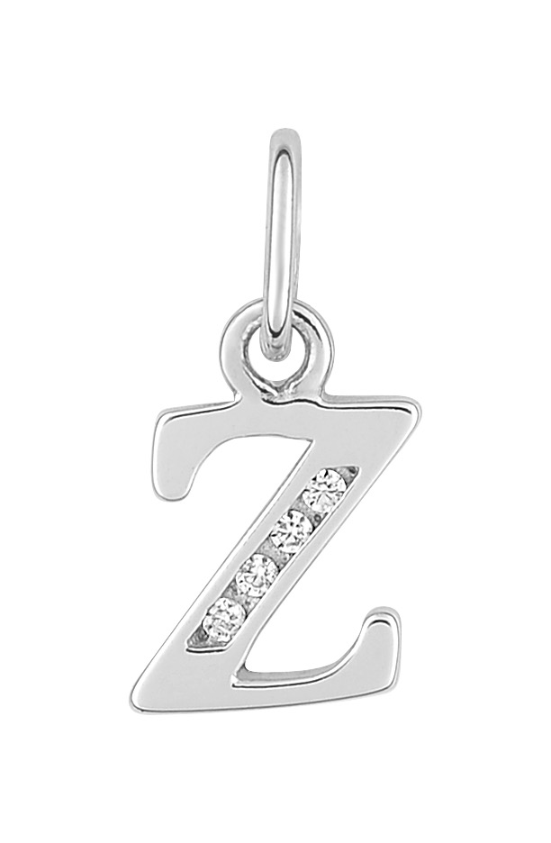 Pendentif Lettre Z Oxydes de Zirconium & Argent