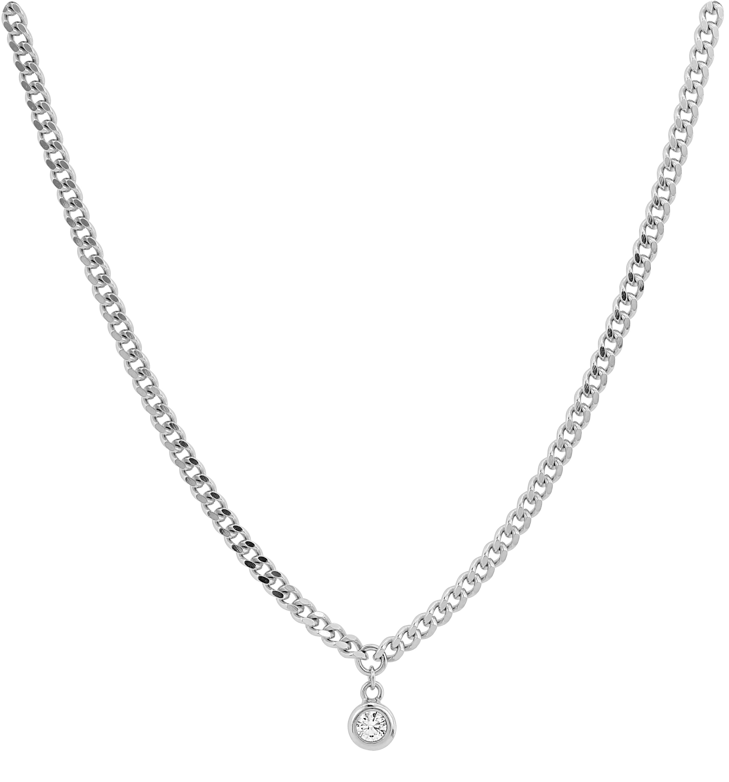 Collier Oxydes de Zirconium & Argent