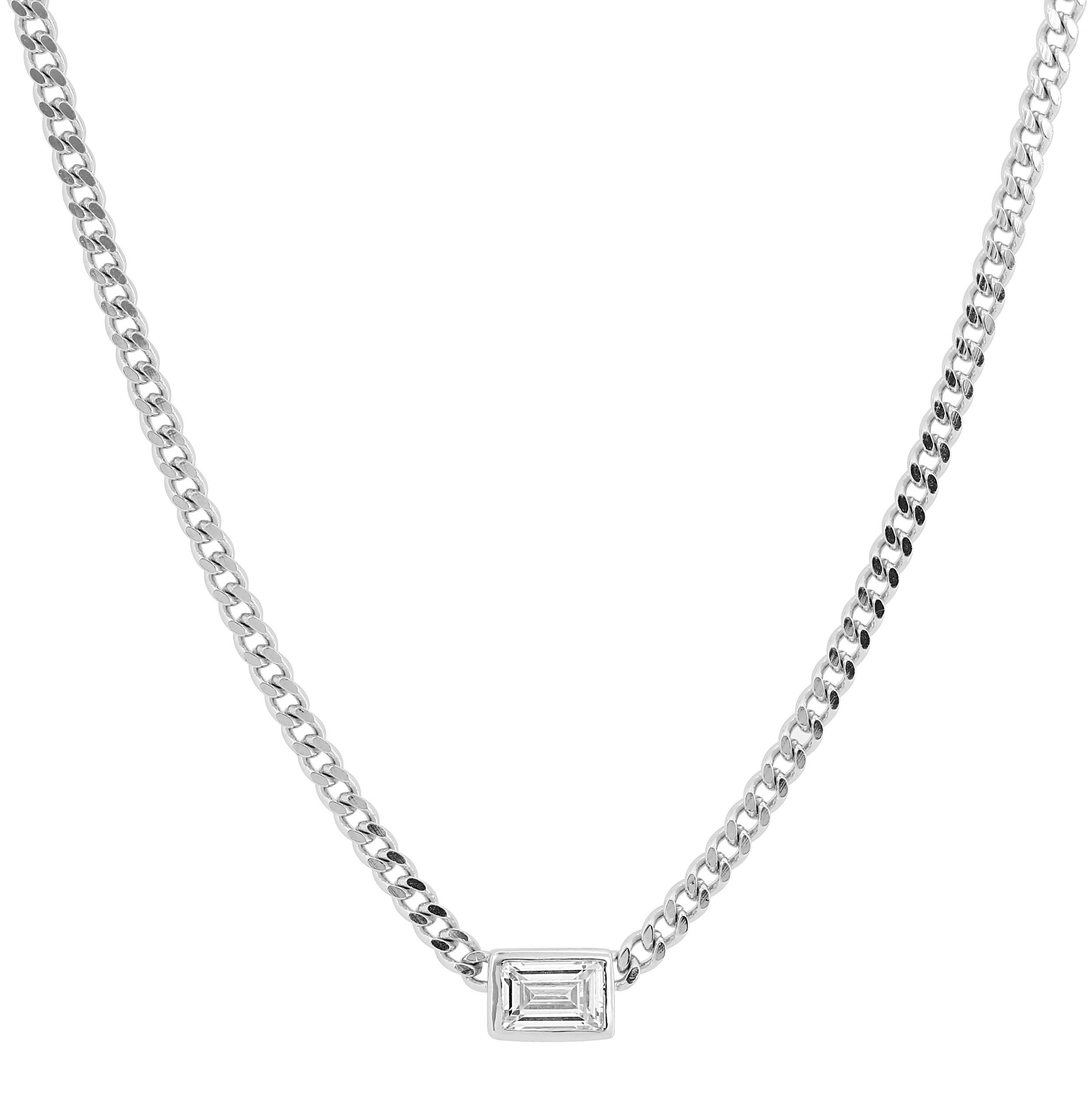 Collier Oxydes de Zirconium & Argent