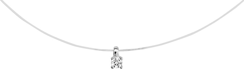 Collier Nylon Oxydes de Zirconium & Argent