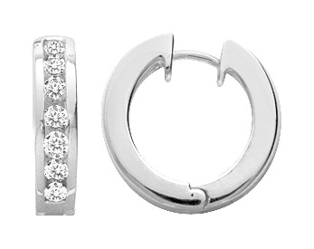 Boucle d\'oreilles Créoles Argent & Oxydes de Zirconium