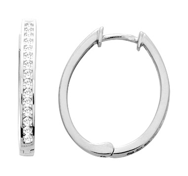 Boucle d\'oreilles Créoles Argent & Oxydes de Zirconium