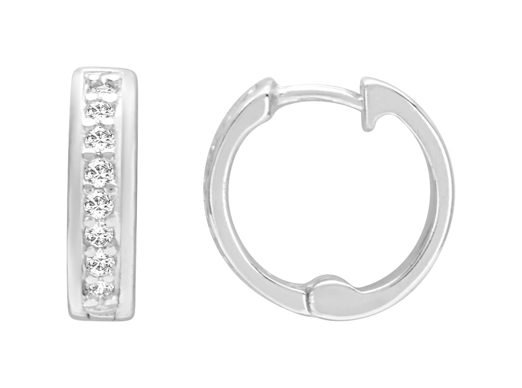 Boucle d\'oreilles Créoles Argent & Oxydes de Zirconium