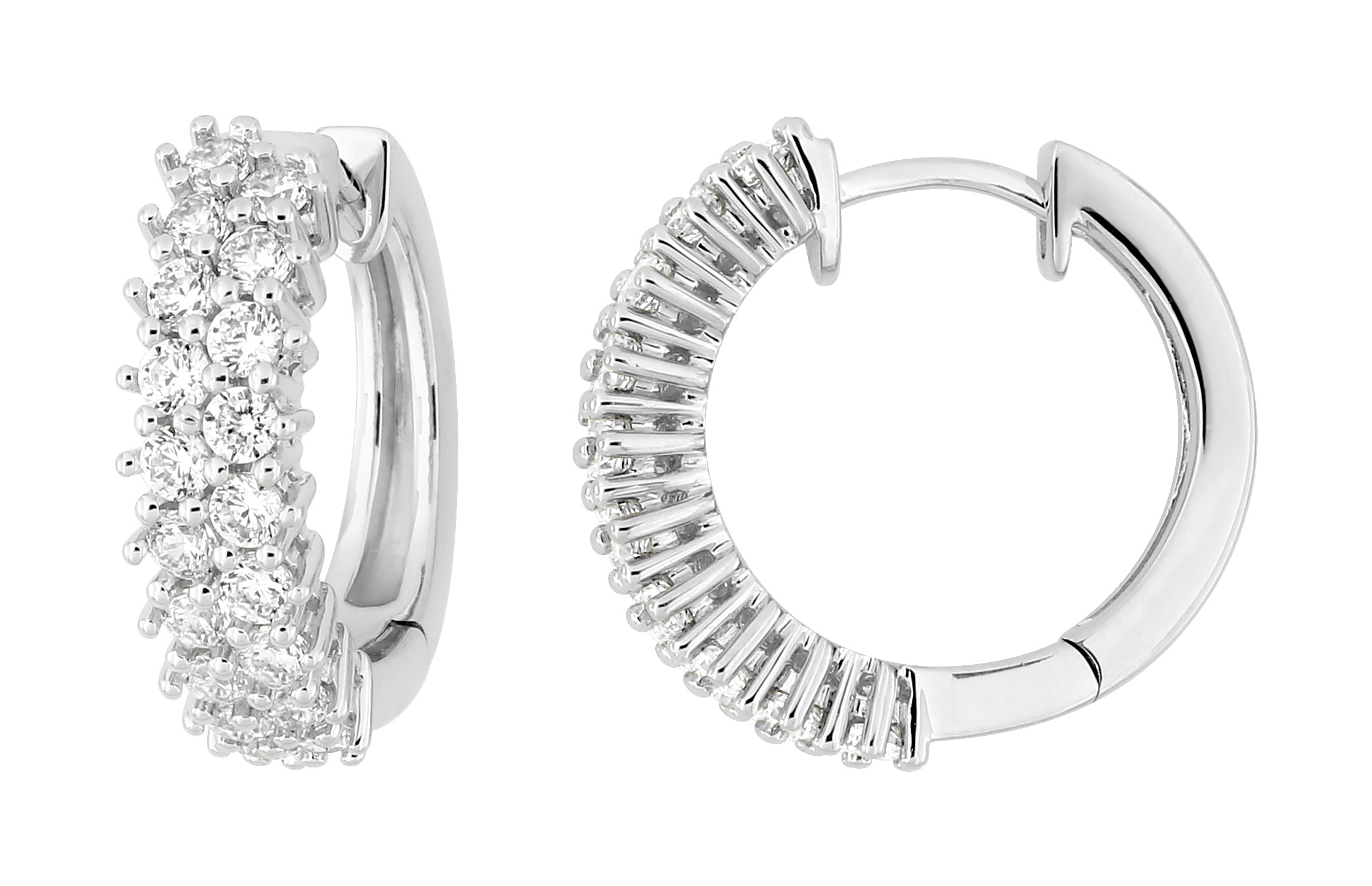 Boucle d\'oreilles Créoles Argent & Oxydes de Zirconium