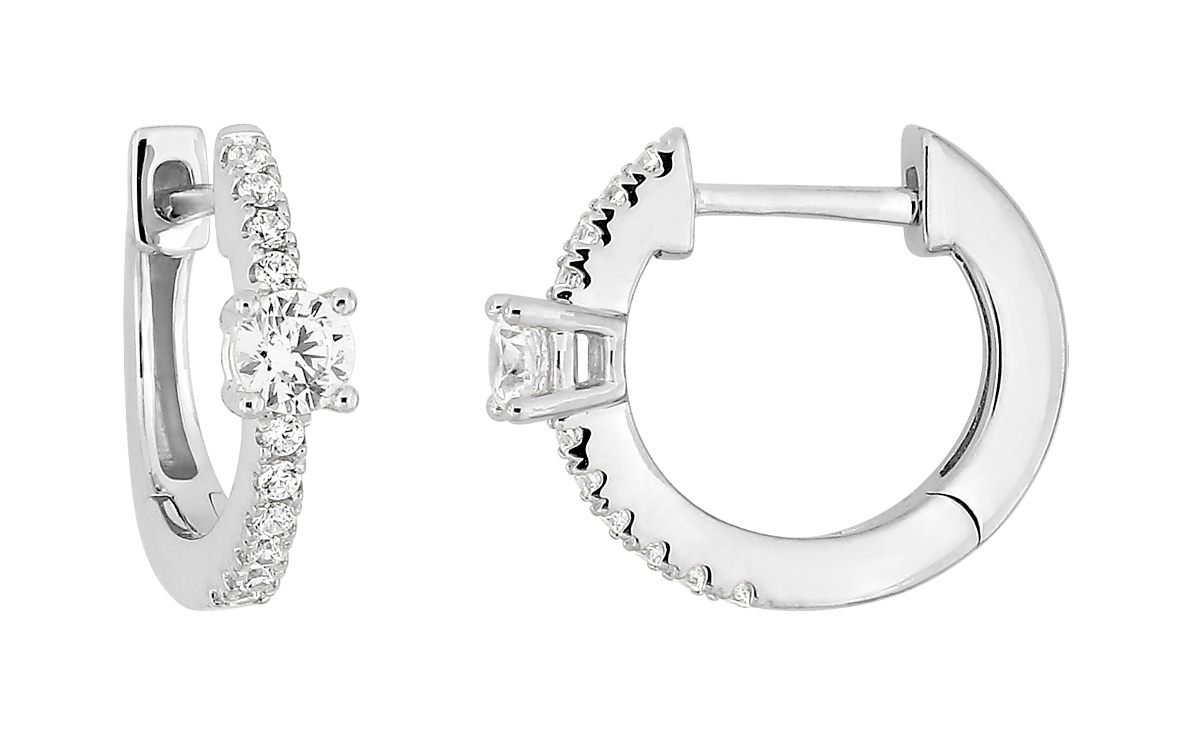 Boucle d\'oreilles Créoles Argent & Oxydes de Zirconium