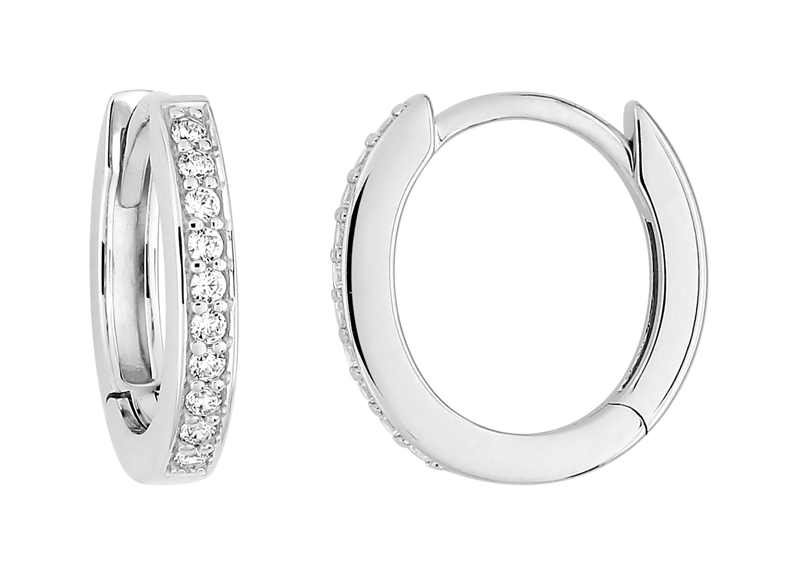 Boucle d\'oreilles Créoles Argent & Oxydes de Zirconium