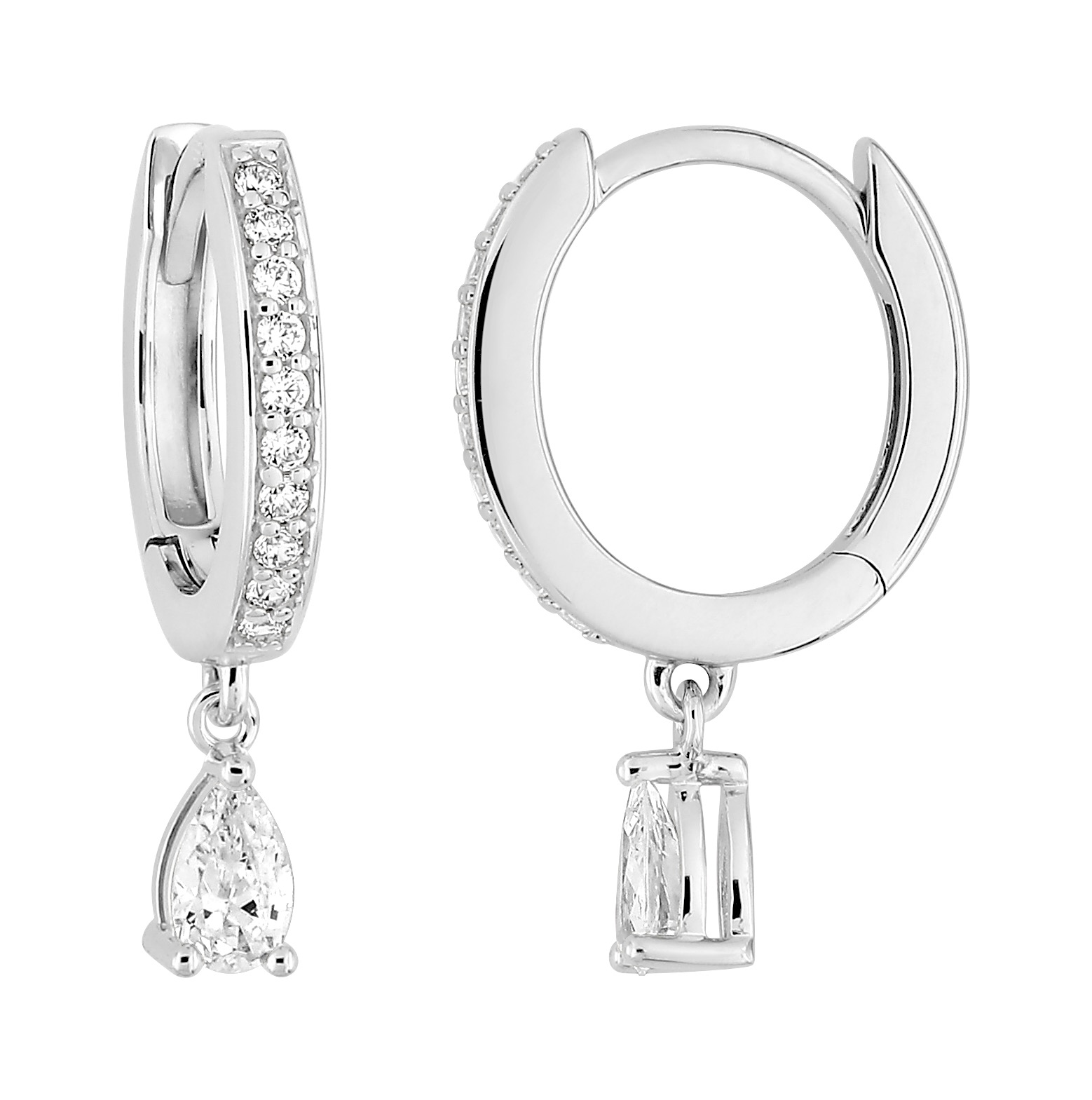 Boucle d\'oreilles Créoles Argent & Oxydes de Zirconium