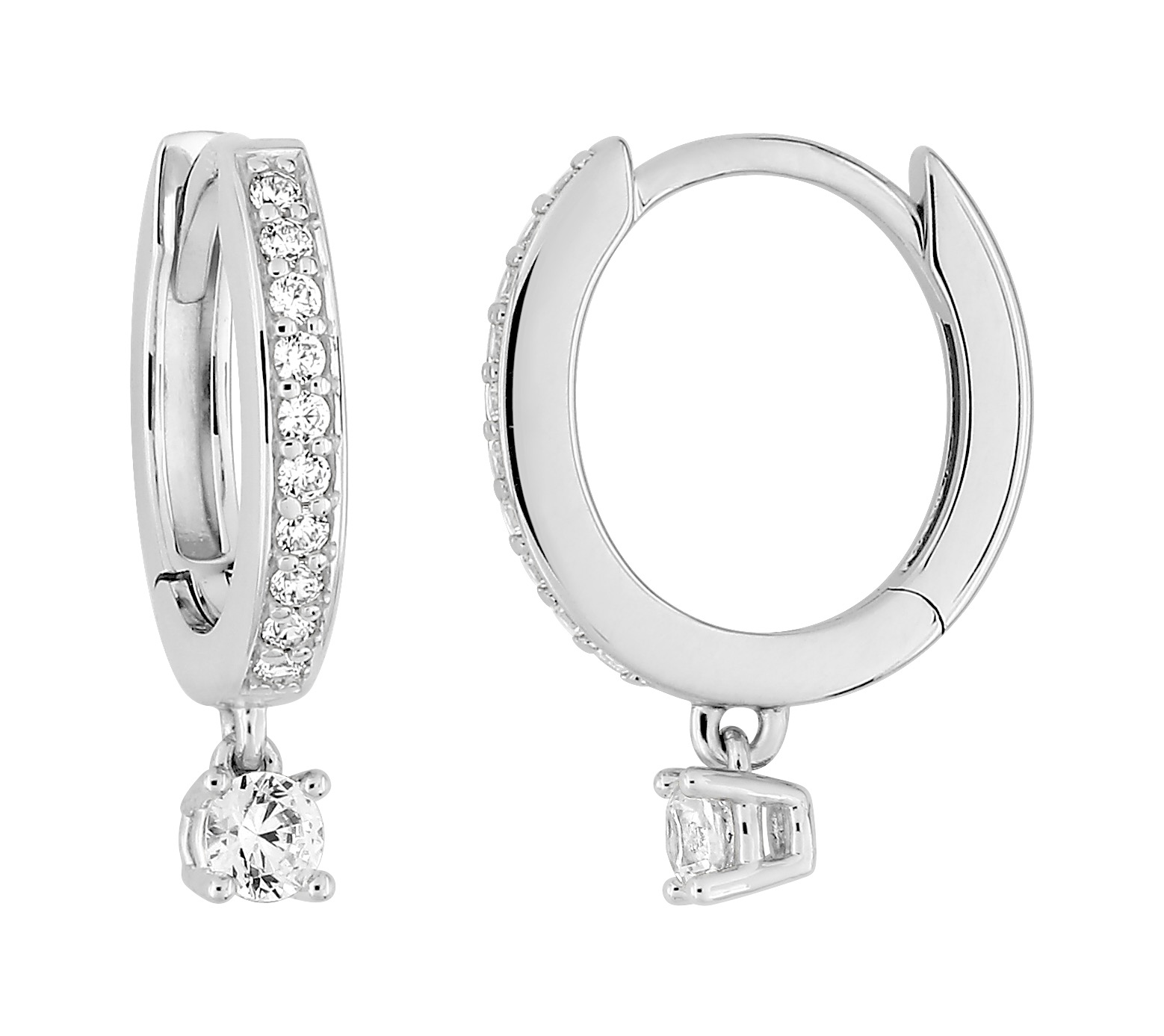 Boucle d\'oreilles Créoles Argent & Oxydes de Zirconium