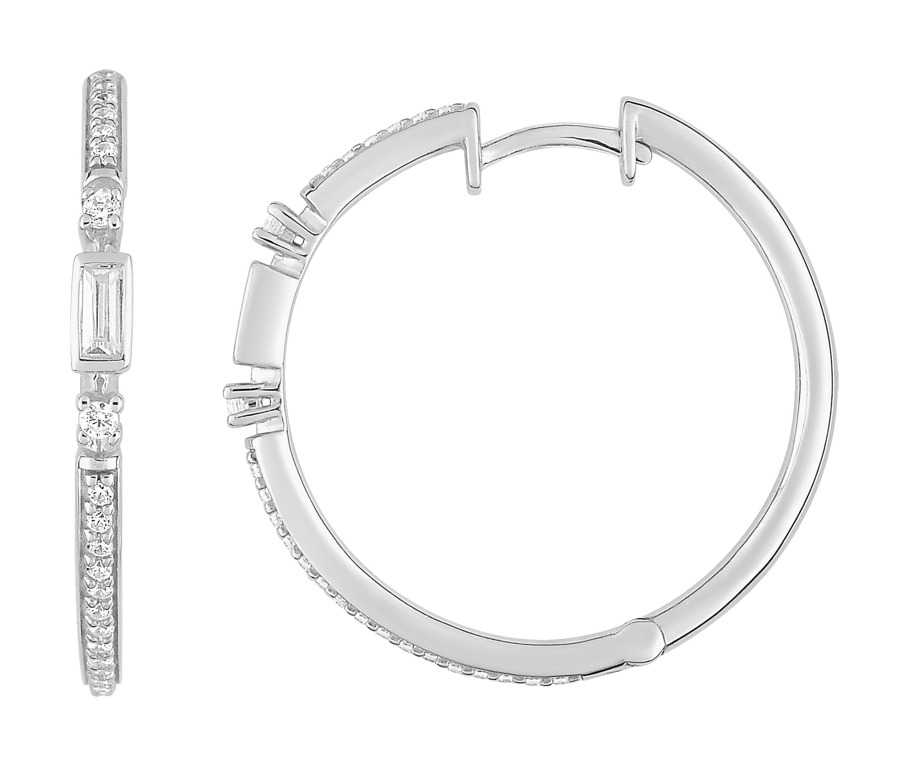 Boucle d\'oreilles Créoles Argent & Oxydes de Zirconium
