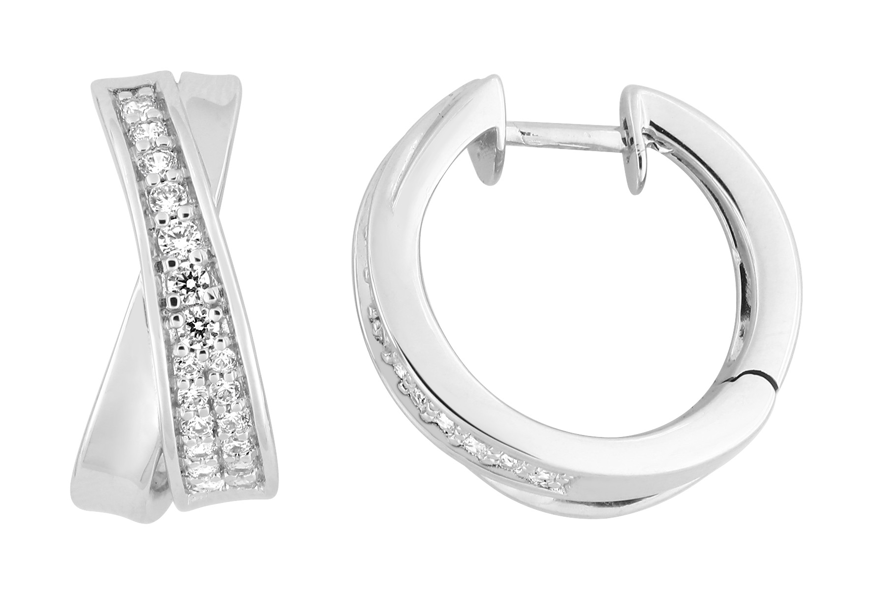 Boucle d\'oreilles Créoles Argent & Oxydes de Zirconium