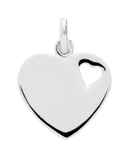 Pendentif Coeur en Argent 925/1000 rhodié