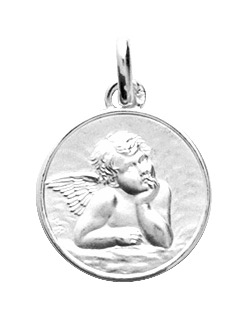 Médaille Ange en Argent 925/1000 rhodié