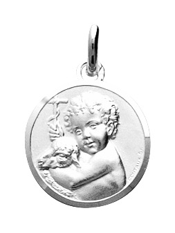 Médaille Ange en Argent 925/1000 rhodié