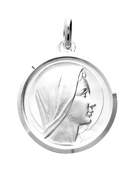 Médaille Vierge en Argent 925/1000 rhodié