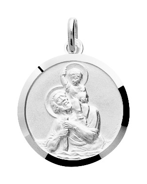 Médaille St.Christophe en Argent 925/1000 rhodié