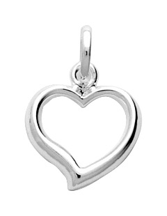 Pendentif Coeur en Argent 925/1000 rhodié
