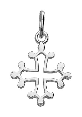 Pendentif Croix Occitane en Argent 925/1000 rhodié