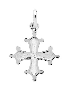 Pendentif Croix Occitane en Argent 925/1000 rhodié