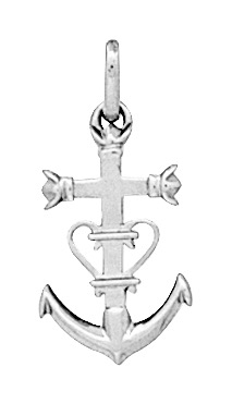 Pendentif Croix Camargaise en Argent 925/1000 rhodié