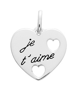 Pendentif Cœur en Argent 925/1000 rhodié