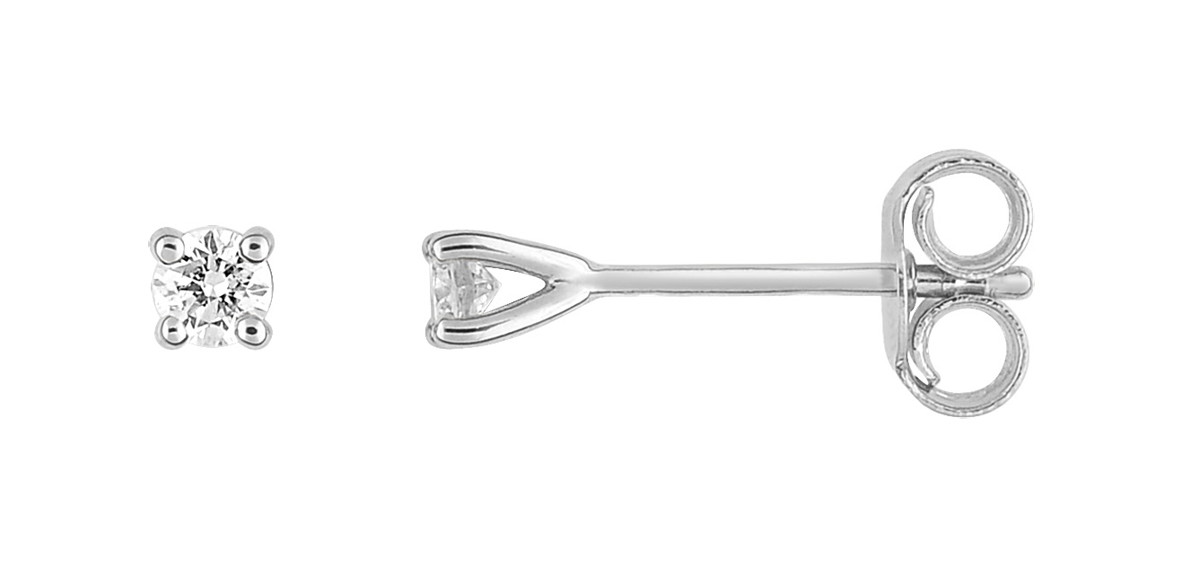 Boucles d\'oreilles Diamant 0.10ct H/SI Or 18 Carats