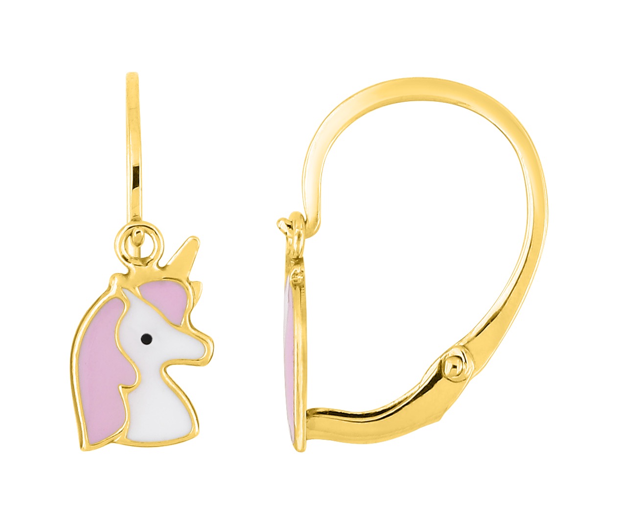 Boucle d\'oreilles laqué Or 18 Carats