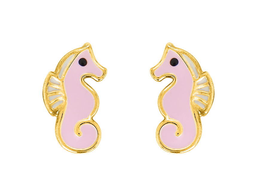Boucle d\'oreille laqué Or 18 Carats