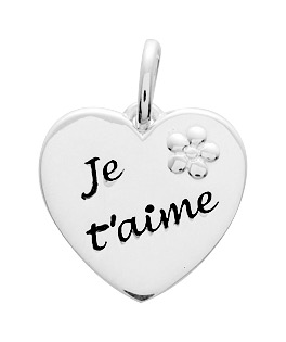 Pendentif Cœur en Argent 925/1000 rhodié