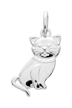 Pendentif Chat Argent 925/1000 Rhodié