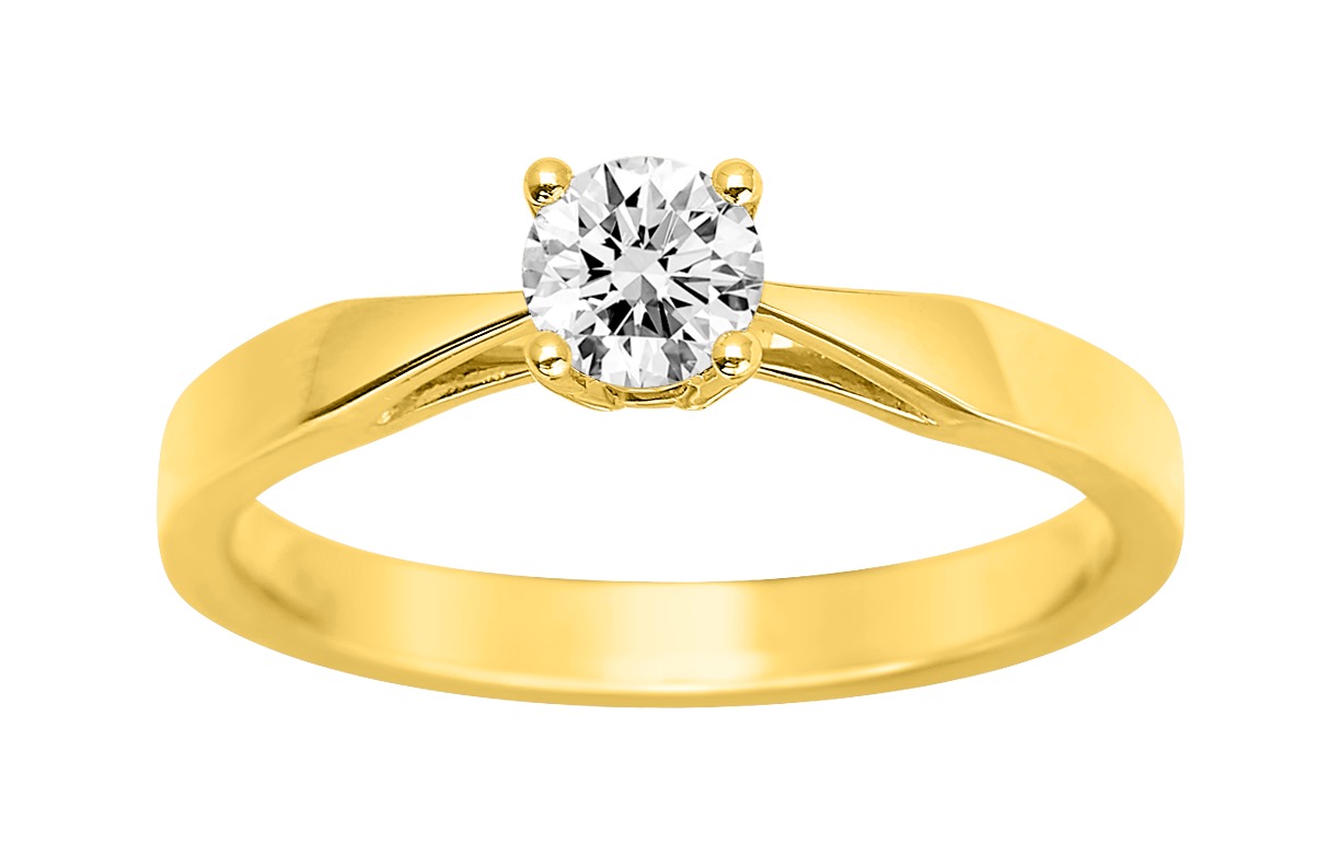 Solitaire Diamant 0.35ct GH-P1 Or 18 Carats