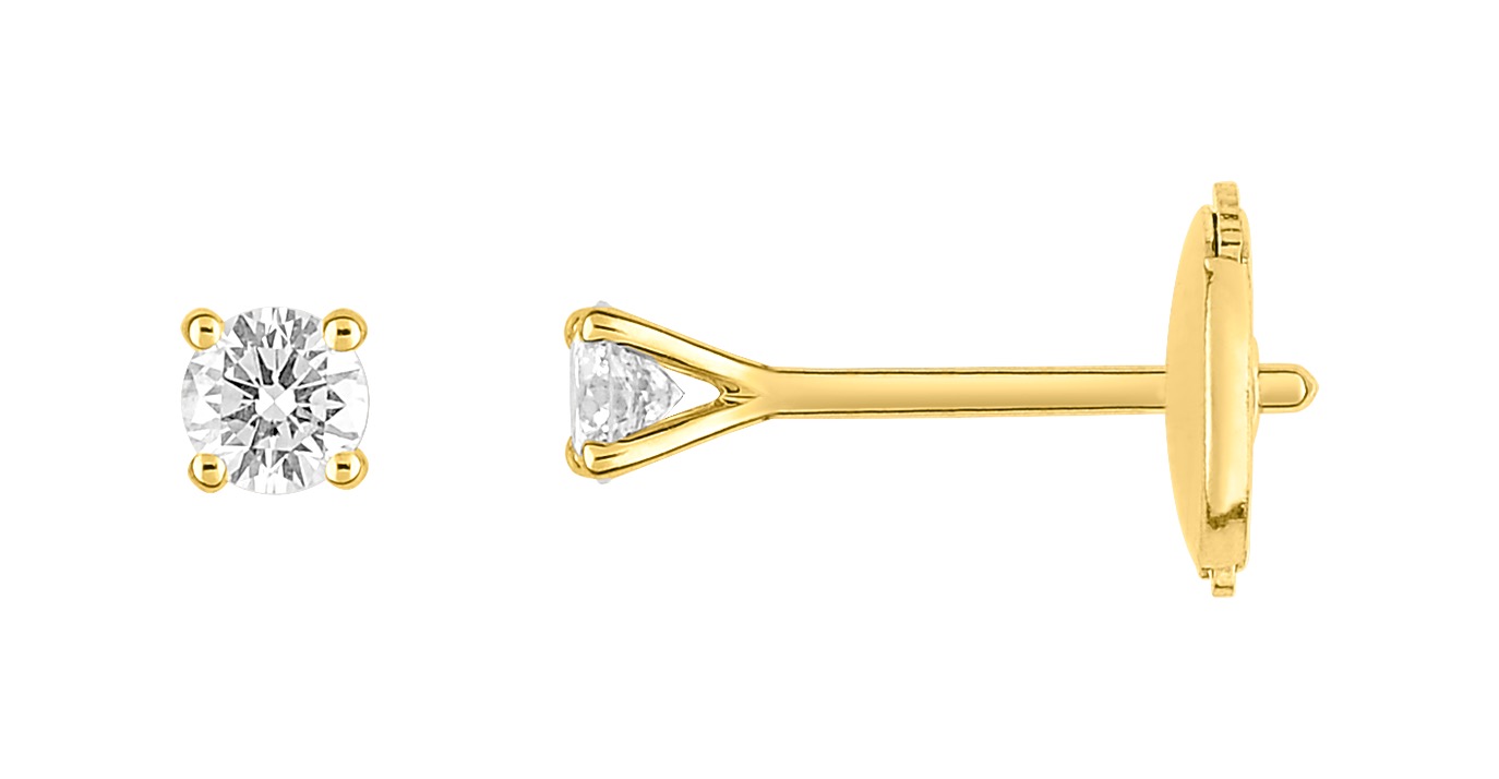 Boucles d\'oreilles Diamant 0.20ct H/SI Or 18 Carats
