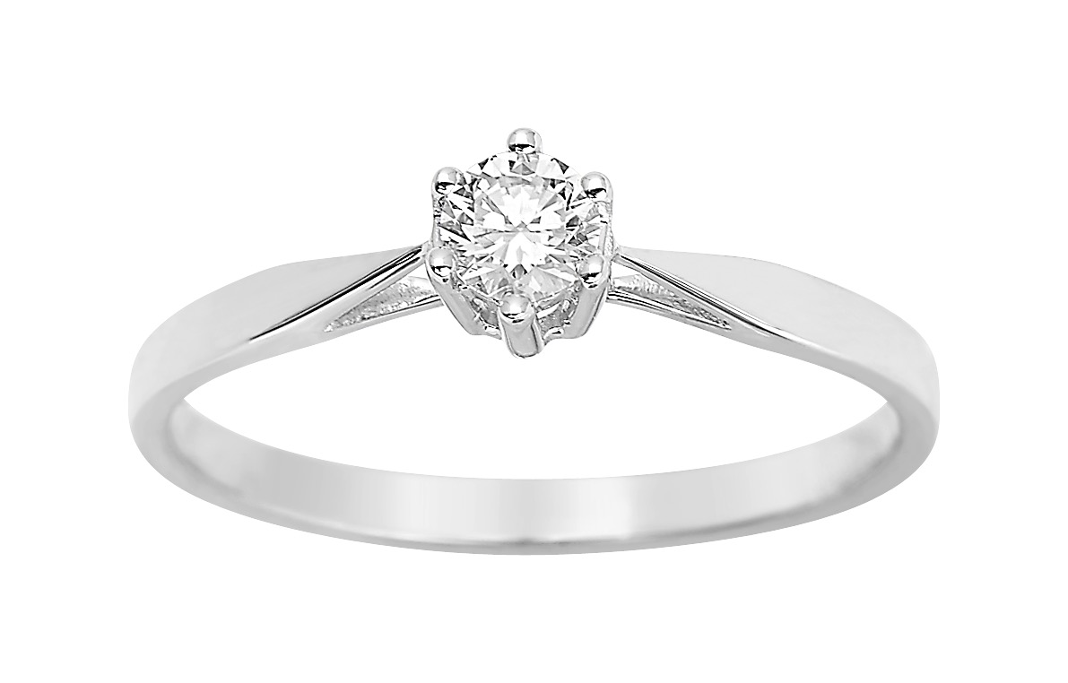 Solitaire Diamant 0.18ct GH-P1 Or 18 Carats