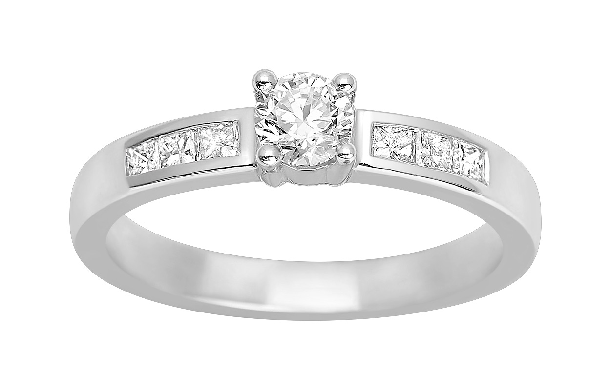Solitaire Diamant 0.57ct GH-SI Or 18 Carats