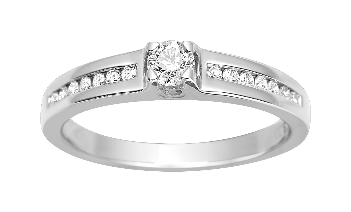 Solitaire Diamant 0.33ct GH-P1P2 Or 18 Carats