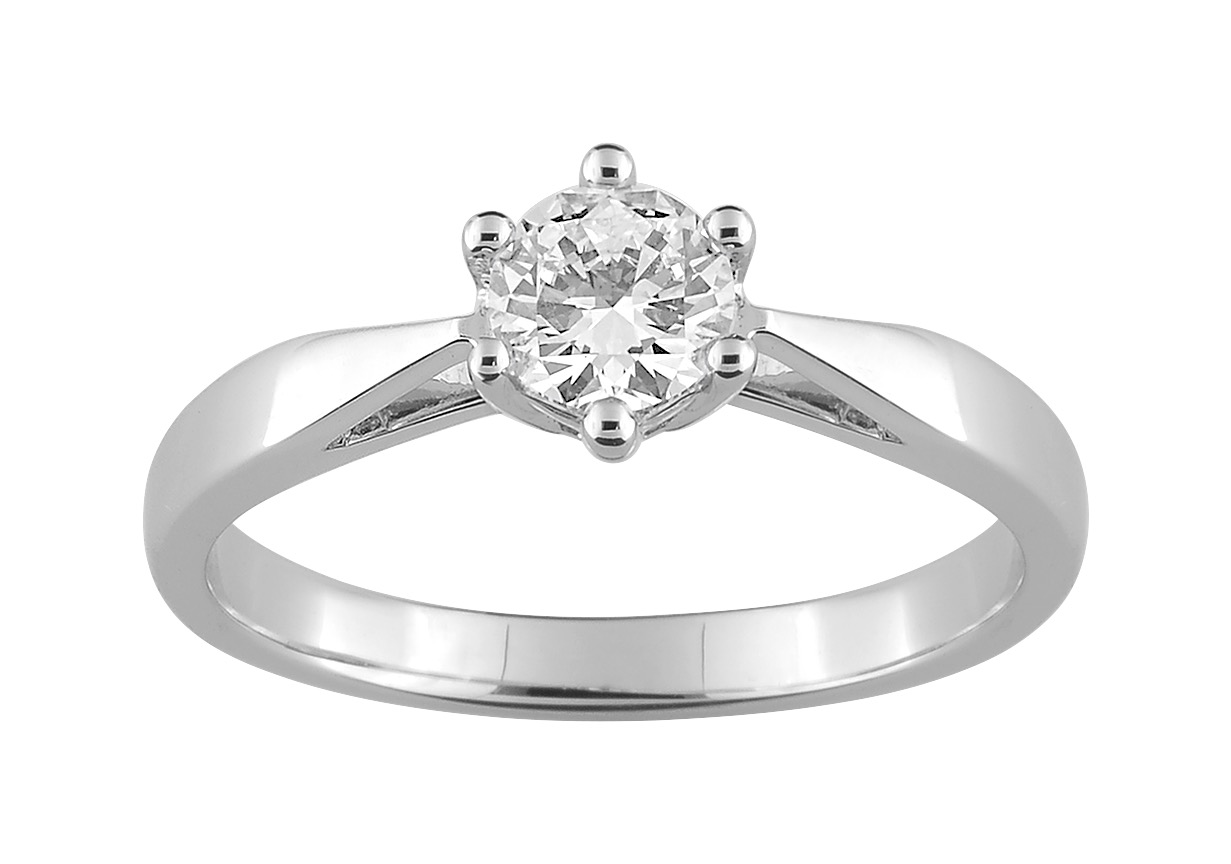 Solitaire Diamant 0.45ct GH-SI Or 18 Carats