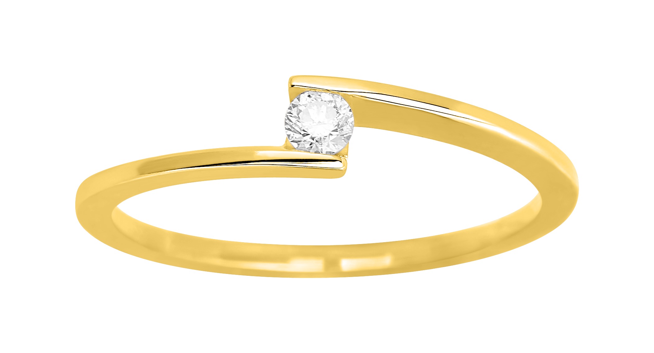 Solitaire Diamant 0.08ct GH-P1 Or 18 Carats