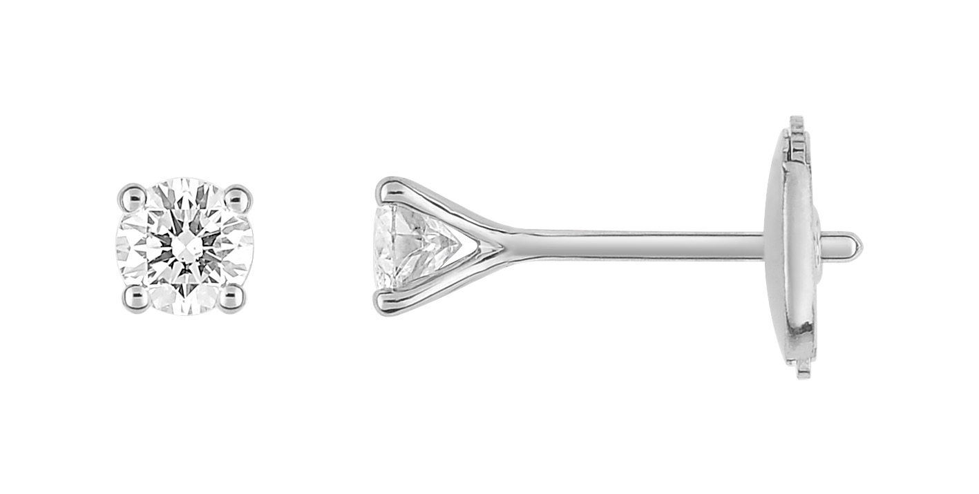 Boucles d\'oreilles Diamant 0.30ct H/SI Or 18 Carats