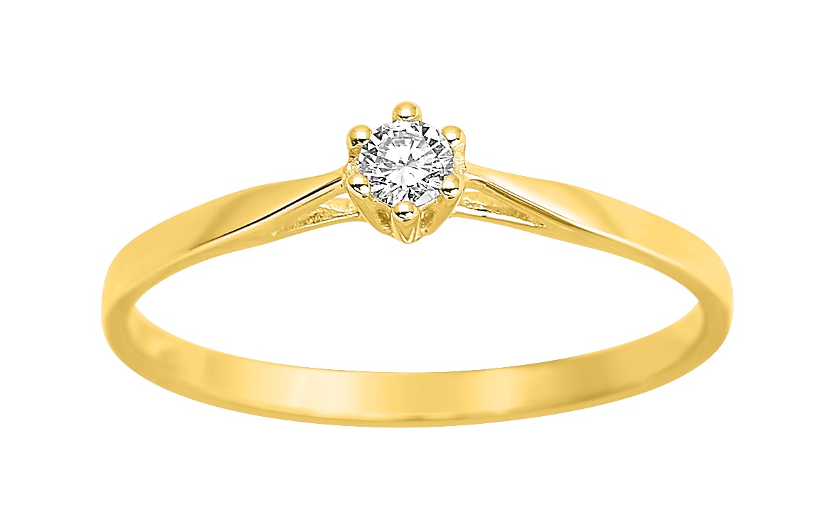 Solitaire Diamant 0.08ct GH-SI Or 18 Carats
