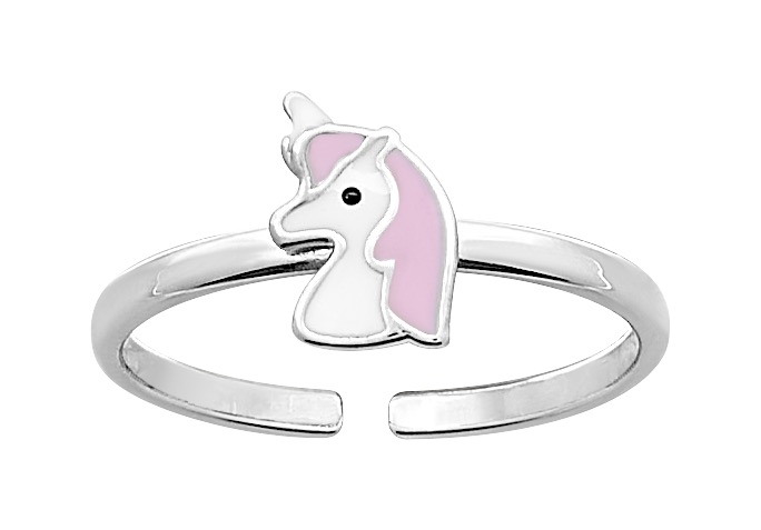 Bague réglable laqué Rose en Argent