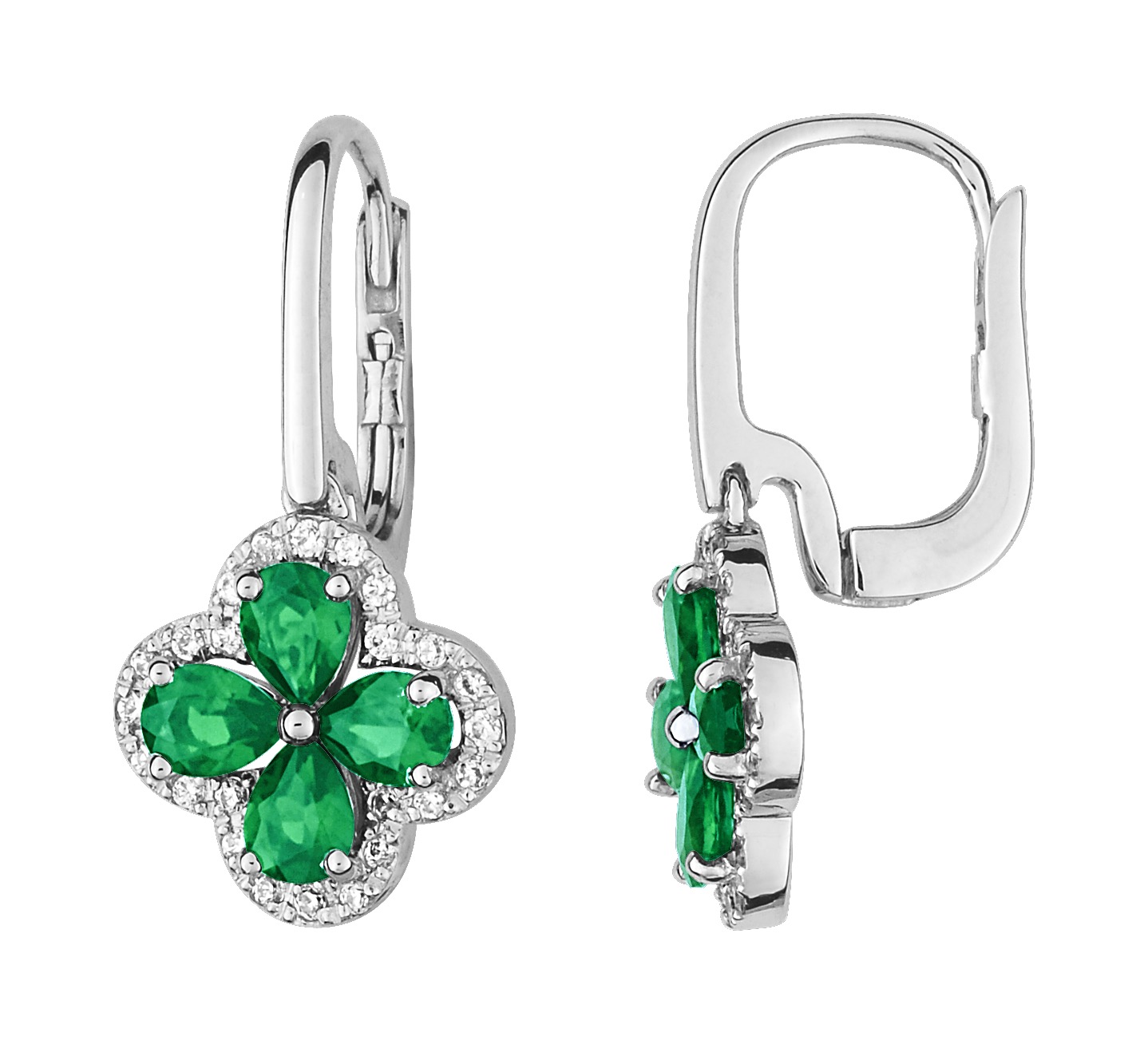 Boucle d\'oreilles Pierre précieuse & Diamant 0.20ct GH-SI Or 18 carats