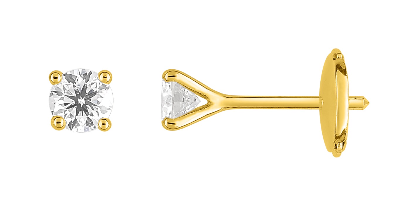 Boucles d\'oreilles Diamant 0.40ct H/SI Or 18 Carats