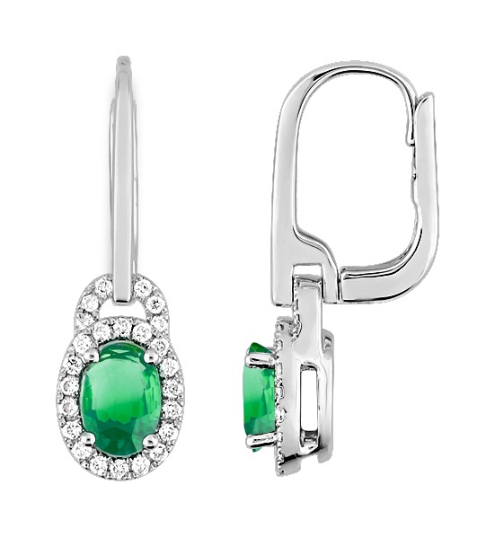 Boucle d\'oreilles Pierre précieuse & Diamant 0.23ct GH-SI Or 18 carats