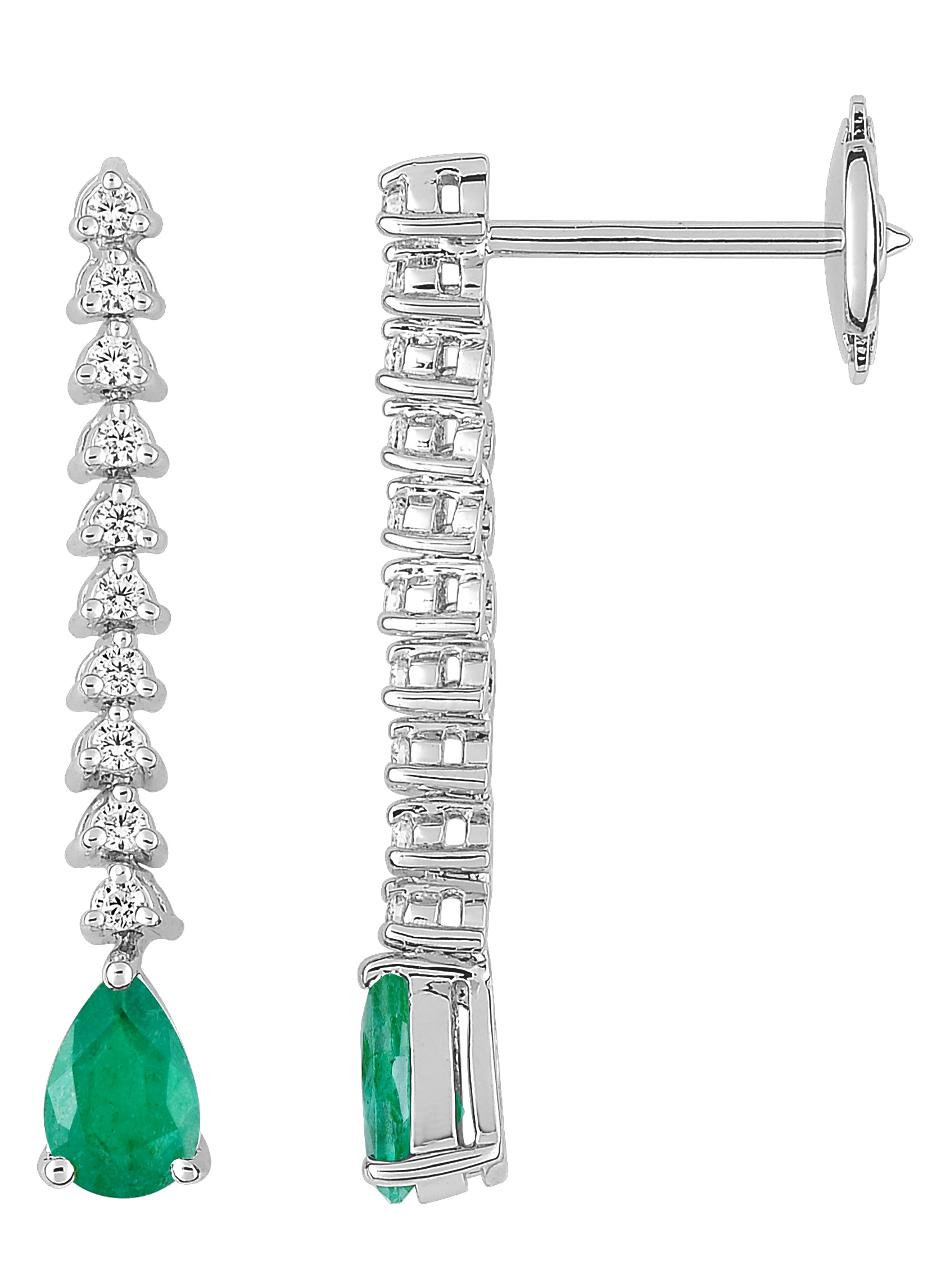 Boucle d\'oreilles Pierre précieuse & Diamant 0.22ct GH-SI Or 18 carats