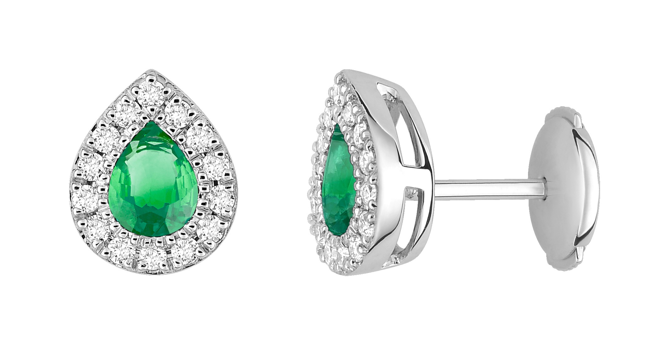 Boucle d\'oreilles Pierre précieuse & Diamant 0.20ct GH-SI Or 18 carats