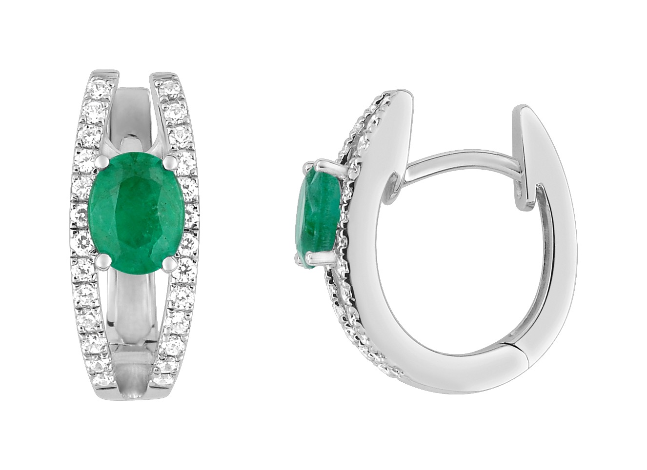 Boucle d\'oreilles Pierre précieuse & Diamant 0.21ct GH-SI Or 18 carats