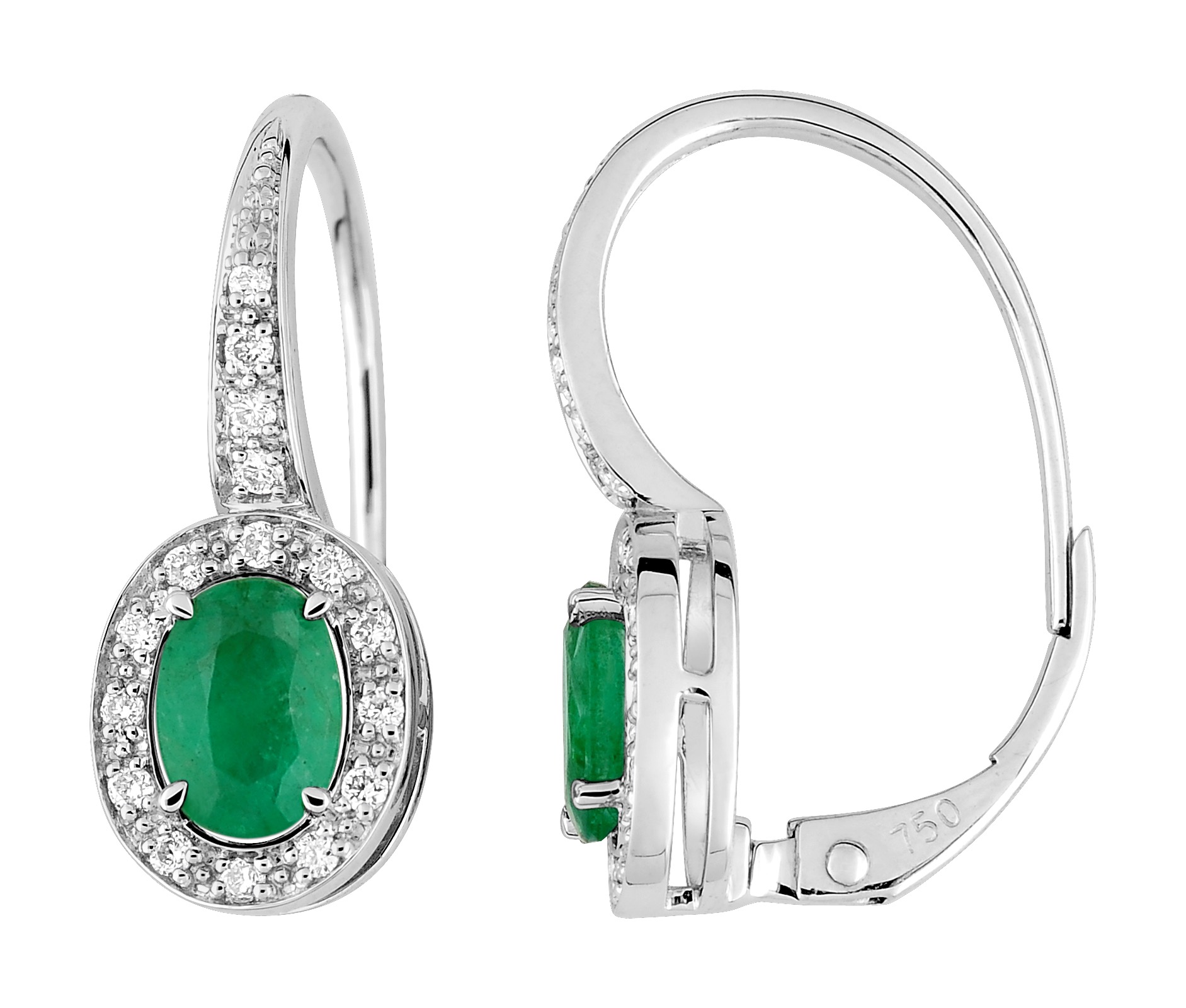 Boucle d\'oreilles Pierre précieuse & Diamant 0.16ct GH-SI Or 18 carats